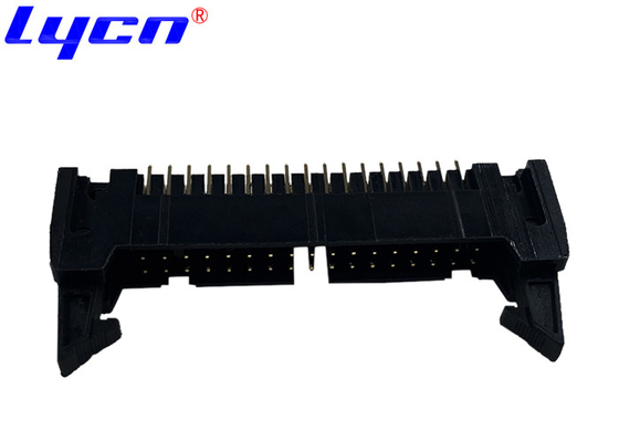 Long Latch Black Header Connector 2.54mm UL94V-0 AU Sn Over Ni