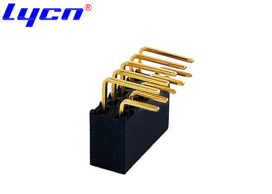 Concave Bending Right Angle 2mm Female Header Black Insulation Gold Flash