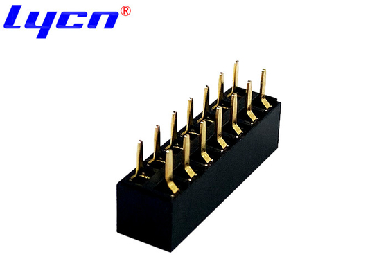 2.0mm DIP PA9T Gold Flash 2×7P Female Header Connector Phosphor Bronze