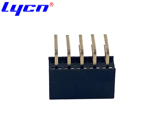 Black Right Angle Header Connector Dual Row 2.54 Mm Female Header