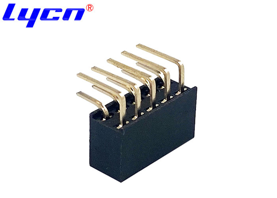 H=7.1mm Double Row Header Connector Right Angle 90 Degree Female Header PA9T