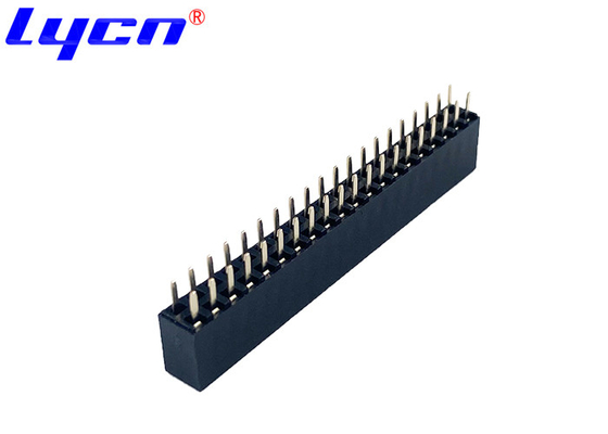 O Type Terminal Female Header Connector 180 Degree DIP Straight Double Row