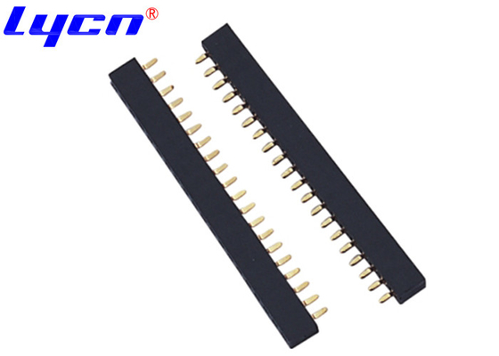 Single row Dip type female header with Maximum insertion force 0.2KFG insulator material  PA9T