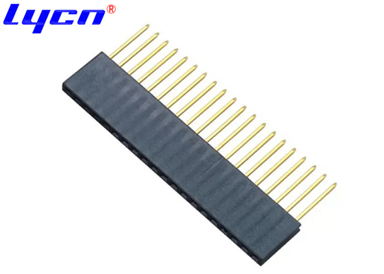 3.0 AMP 2.54 Mm Female Header Single Row Gold Tin Over Ni Plating