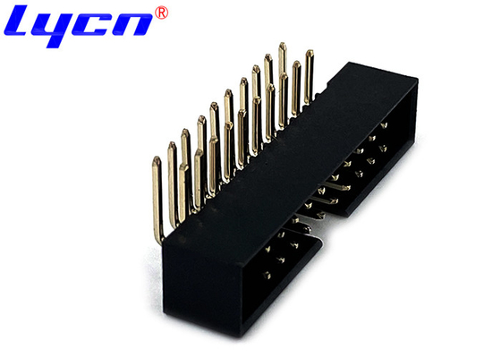 Right Angle Box Header Connector 2.54mm Phosphor Bronze LCP 30％ GF UL94V-0