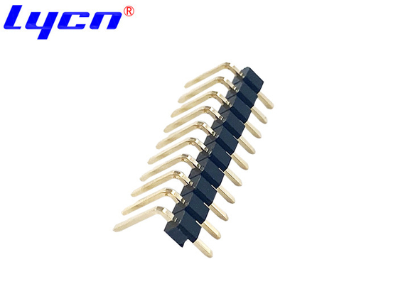 Right Angle Pin Header Connectors Single Row 2.54mm Pitch PA9T Insulator Material