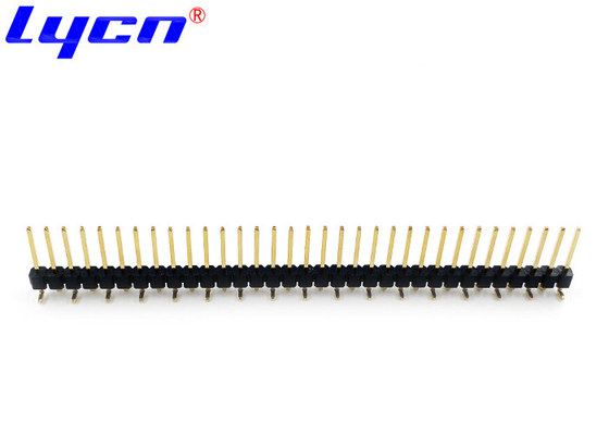 SMT Type 2.54mm Pin Header Connectors Single Row Black Plastic Body