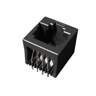 Single Port RJ45 Network Connector 6P2C 180 Degree Rated Current 1.5A