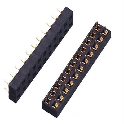 SMT Type 2 Row Pin Header Connectors PA6T UL94V-0 Black 2-60Pin
