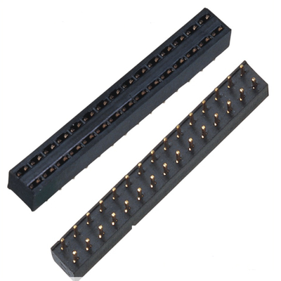 Gold Flash PA6T 1U Female Pin Header Connector PCB 2.0mm Pitch