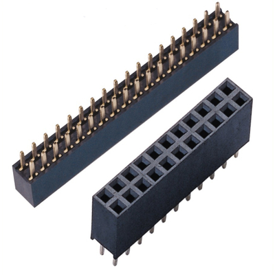 Female Header Electrical Double Row Connector 2.54mm Pitch Current Rating 3.0AMP