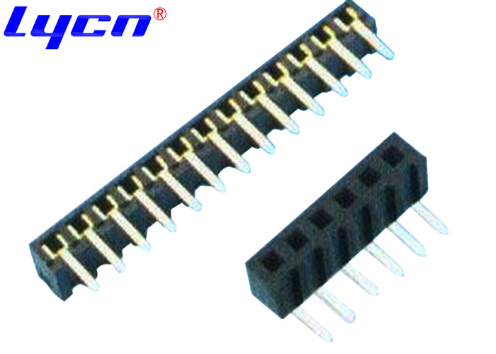 Au Over Ni 2.54mm PCB Female Header Connector Right Angle LCP Insulator Material