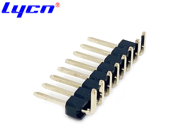 3.0 AMP Right Angle PCB Header Single Row 2.54 Mm Pitch Connector