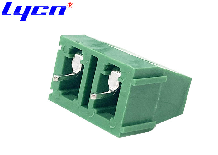 Green Electrical PCB Terminal Block 300V 7.5mm Pitch 2P Straight