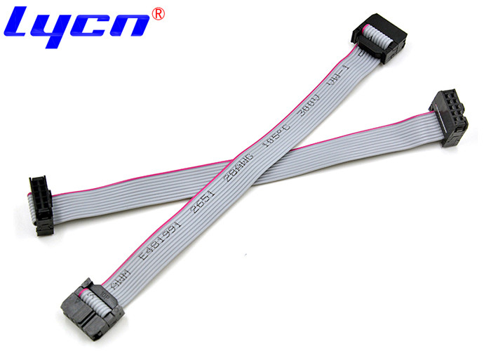 28AWG Flat Ribbon Data Cable 1.27mm Pitch UL2651 FC-10P Connector