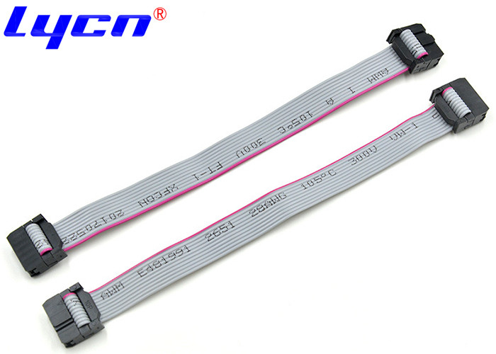 Black 6 - 64 Pin Electronic Ribbon Cable IDC 2.54mm Pitch Customized