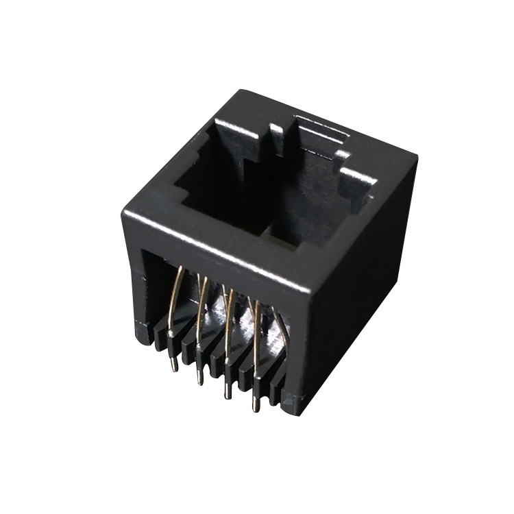 Single Port RJ45 Network Connector 6P2C 180 Degree Rated Current 1.5A
