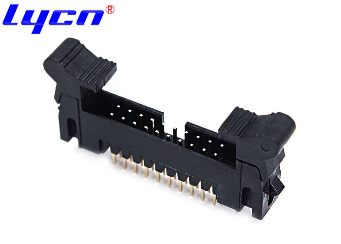 Straight Black Ejector Header DIP 180 Degree PA9T 2.0mm Pitch With Gold Flash