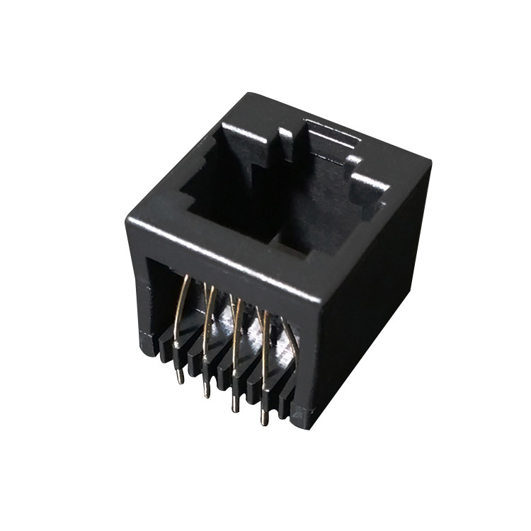 Single Port RJ45 Network Connector 6P2C 180 Degree Rated Current 1.5A