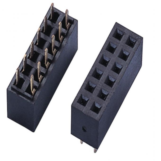 Female Header Electrical Double Row Connector 2.54mm Pitch Current ...